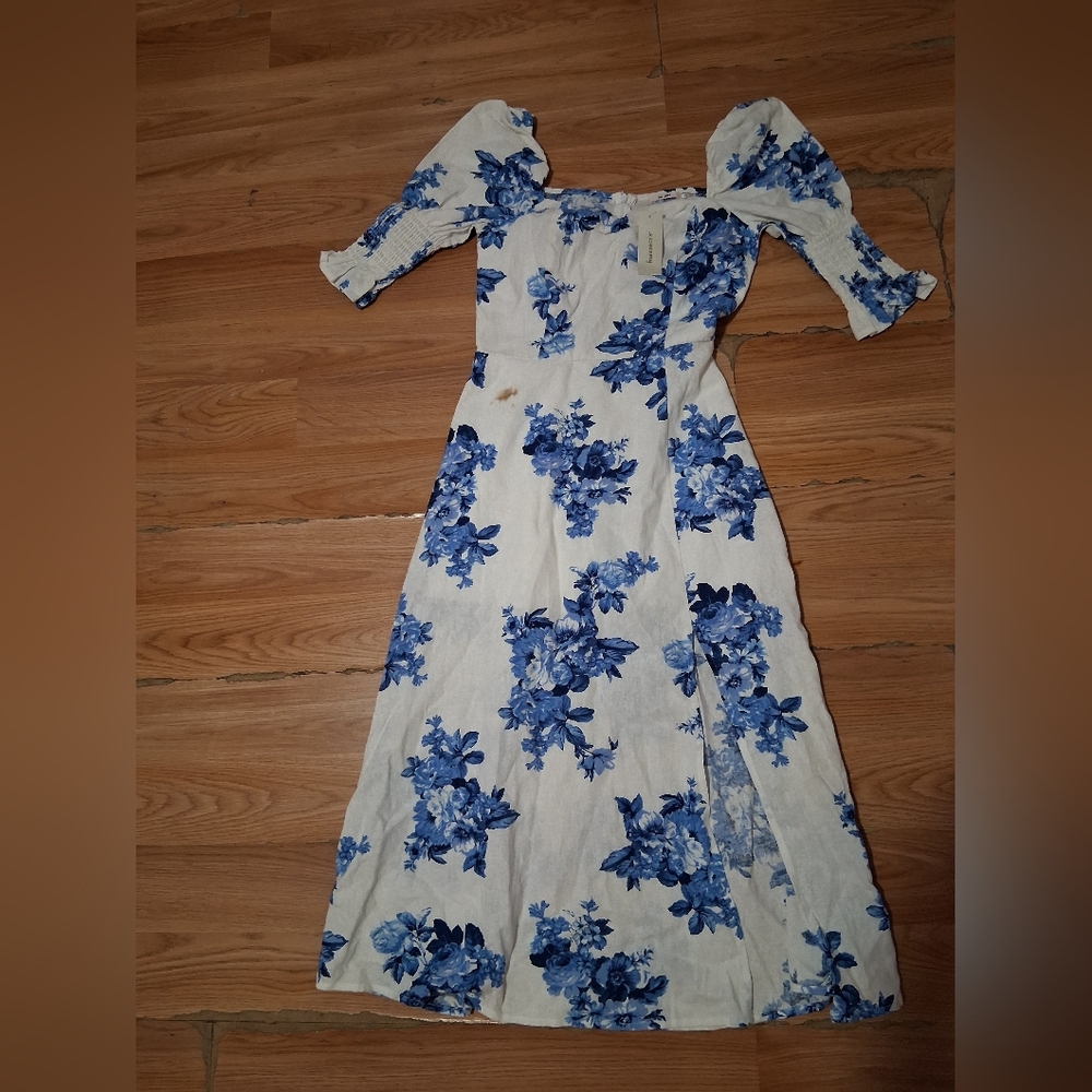 Miami Blue Floral Long Sleeve Dress